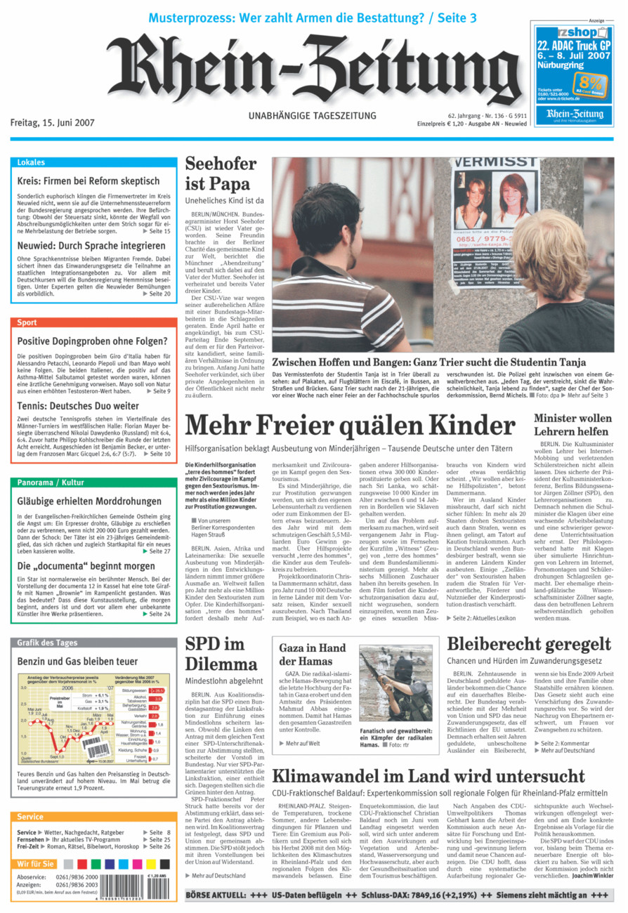 Rhein-Zeitung Kreis Neuwied vom Freitag, 15.06.2007