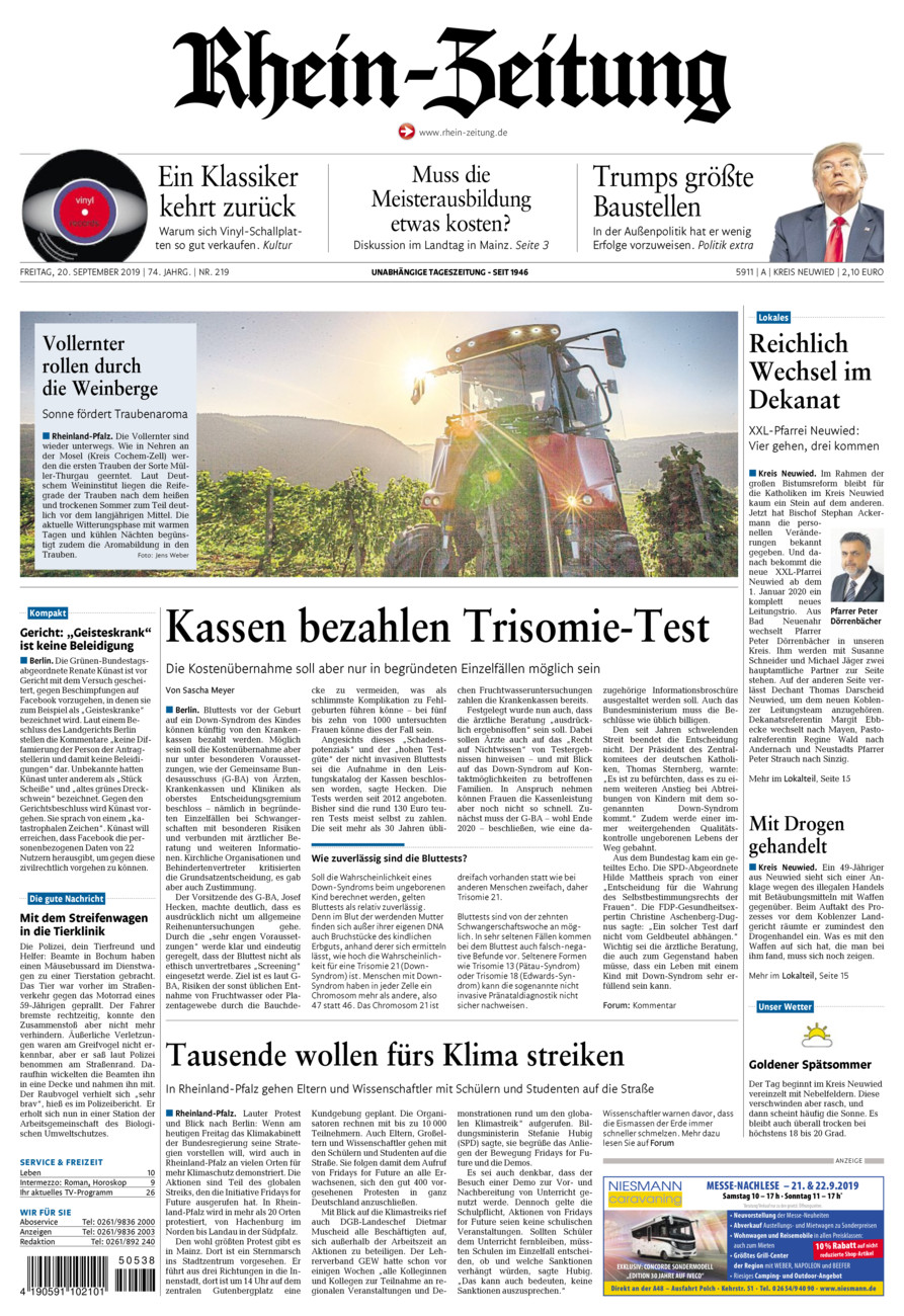 Rhein-Zeitung Kreis Neuwied vom Freitag, 20.09.2019