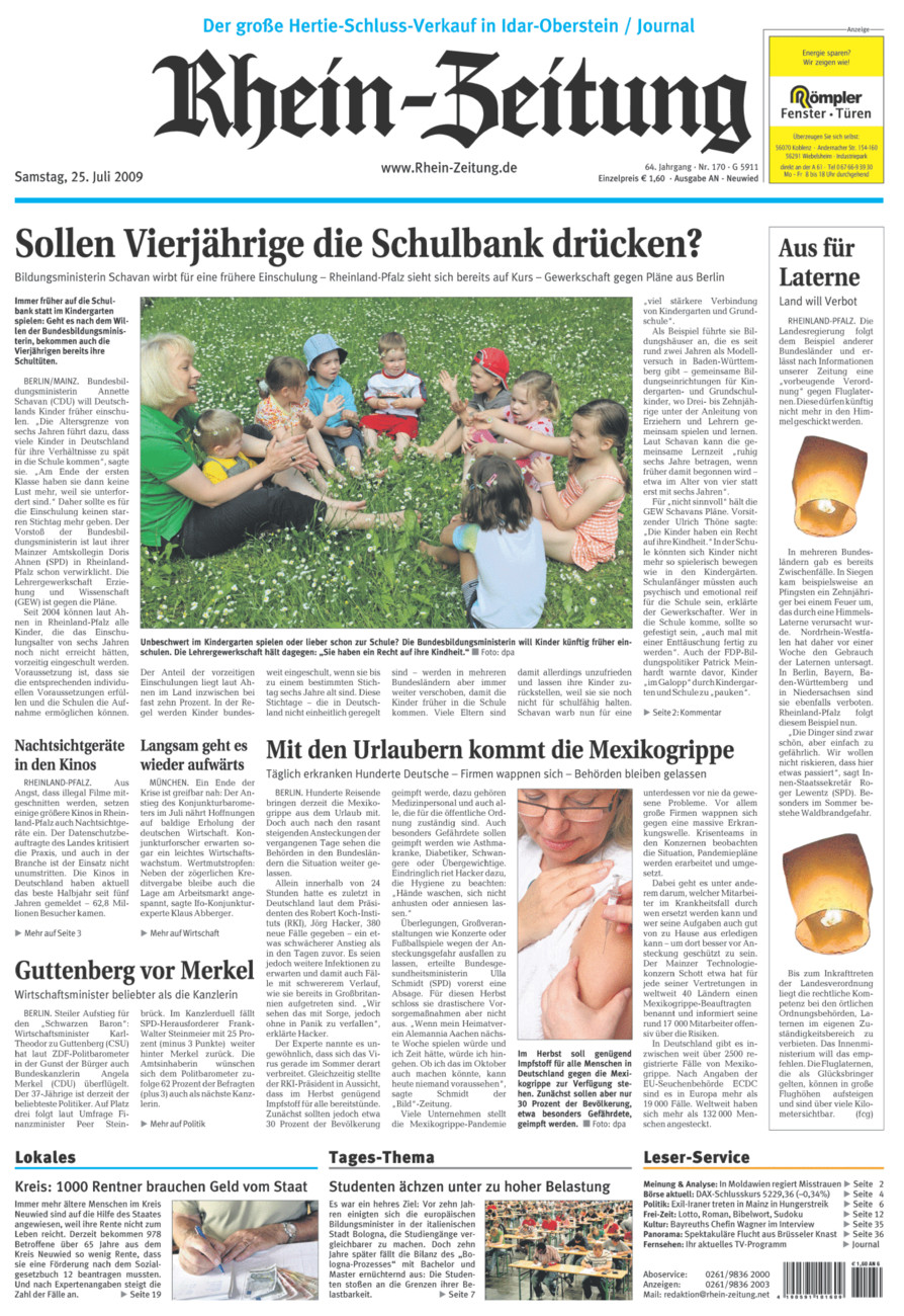 Rhein-Zeitung Kreis Neuwied vom Samstag, 25.07.2009