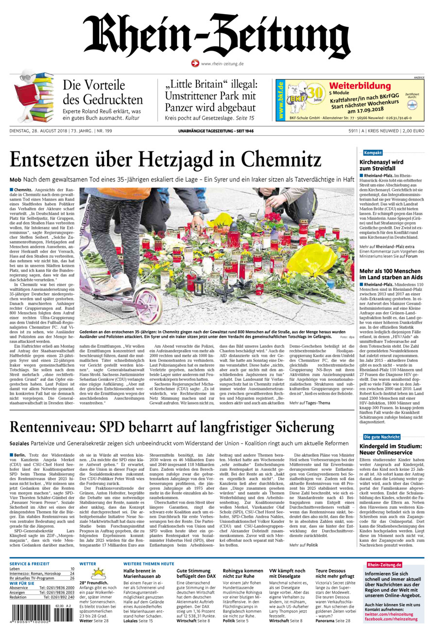 Rhein-Zeitung Kreis Neuwied vom Dienstag, 28.08.2018