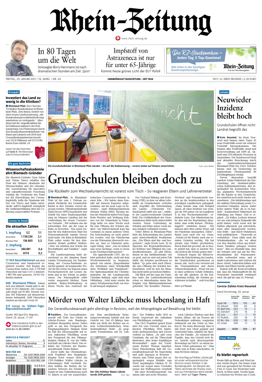 Rhein-Zeitung Kreis Neuwied vom Freitag, 29.01.2021