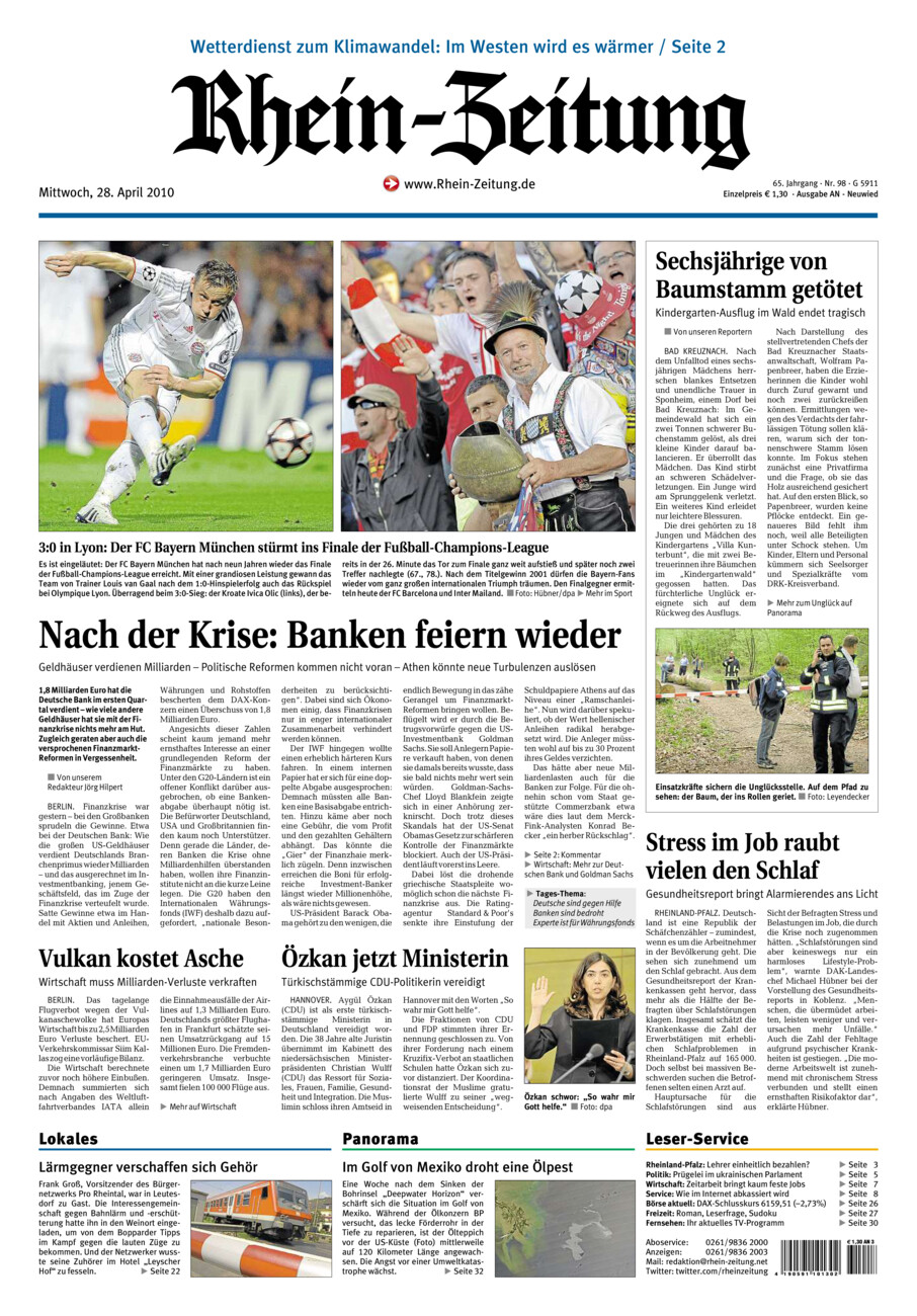 Rhein-Zeitung Kreis Neuwied vom Mittwoch, 28.04.2010