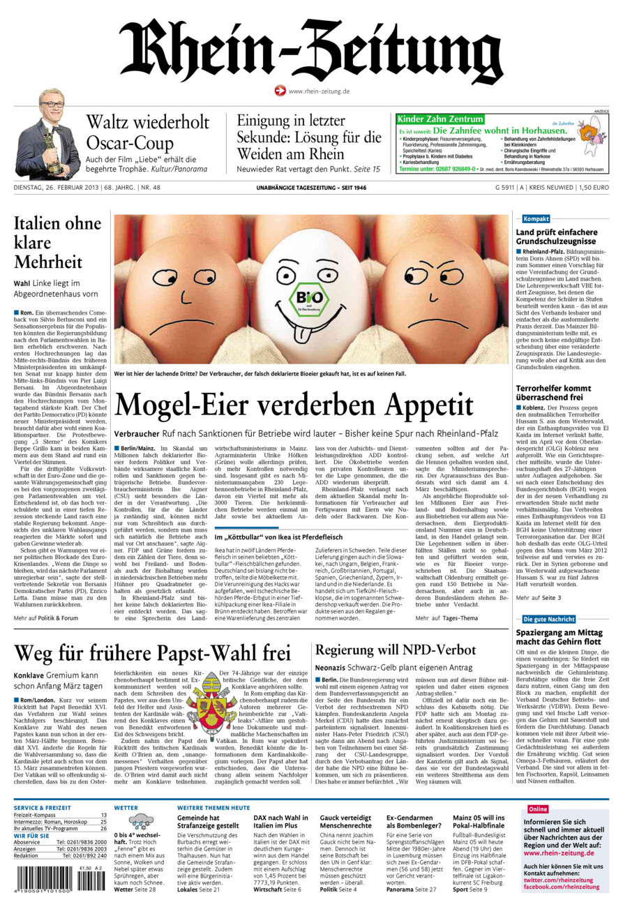 Rhein-Zeitung Kreis Neuwied vom Dienstag, 26.02.2013
