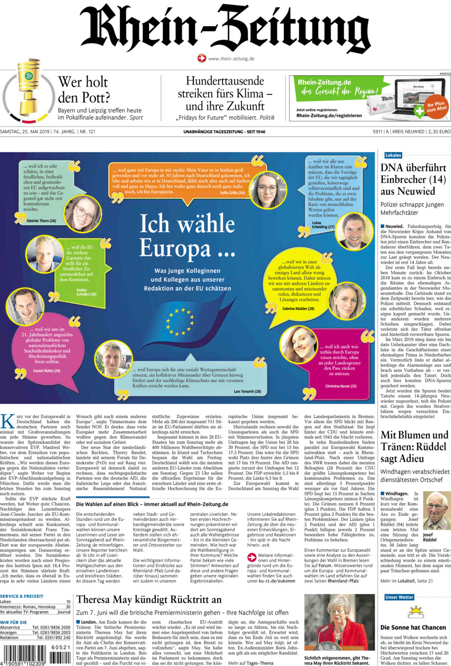 Rhein-Zeitung Kreis Neuwied vom Samstag, 25.05.2019
