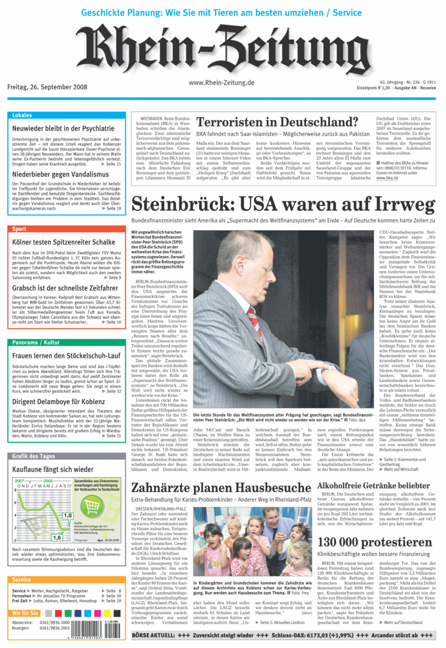 Rhein-Zeitung Kreis Neuwied vom Freitag, 26.09.2008