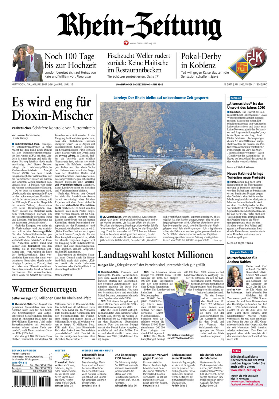 Rhein-Zeitung Kreis Neuwied vom Mittwoch, 19.01.2011