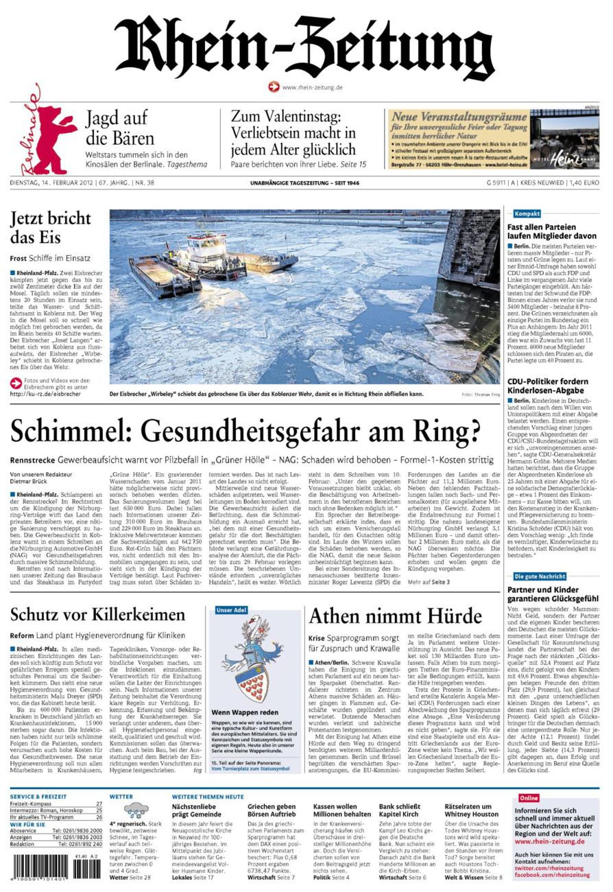 Rhein-Zeitung Kreis Neuwied vom Dienstag, 14.02.2012