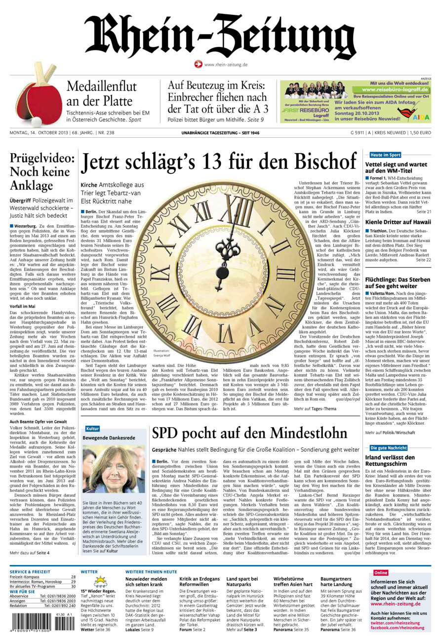 Rhein-Zeitung Kreis Neuwied vom Montag, 14.10.2013