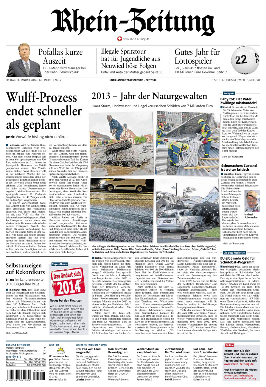 Rhein-Zeitung Kreis Neuwied vom Freitag, 03.01.2014