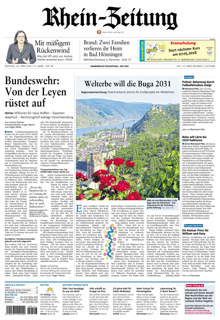 Rhein-Zeitung Kreis Neuwied vom Dienstag, 24.04.2018
