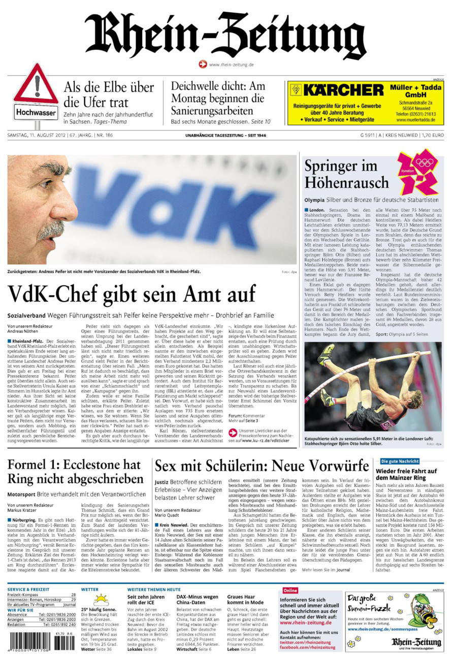 Rhein-Zeitung Kreis Neuwied vom Samstag, 11.08.2012