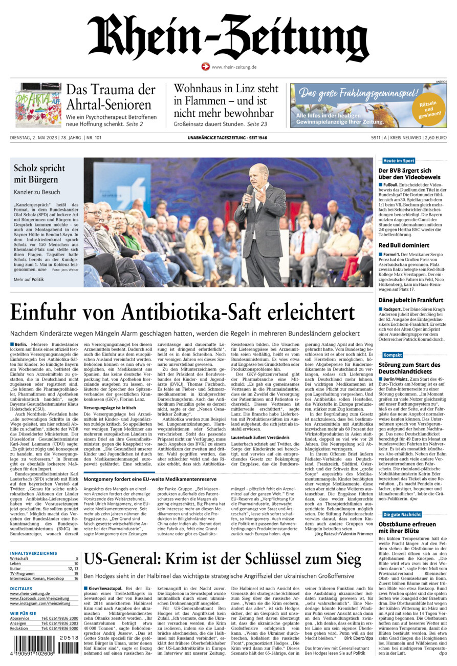 Rhein-Zeitung Kreis Neuwied vom Dienstag, 02.05.2023
