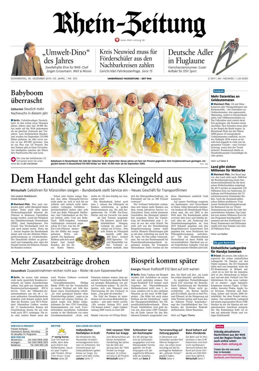 Rhein-Zeitung Kreis Neuwied vom Donnerstag, 30.12.2010