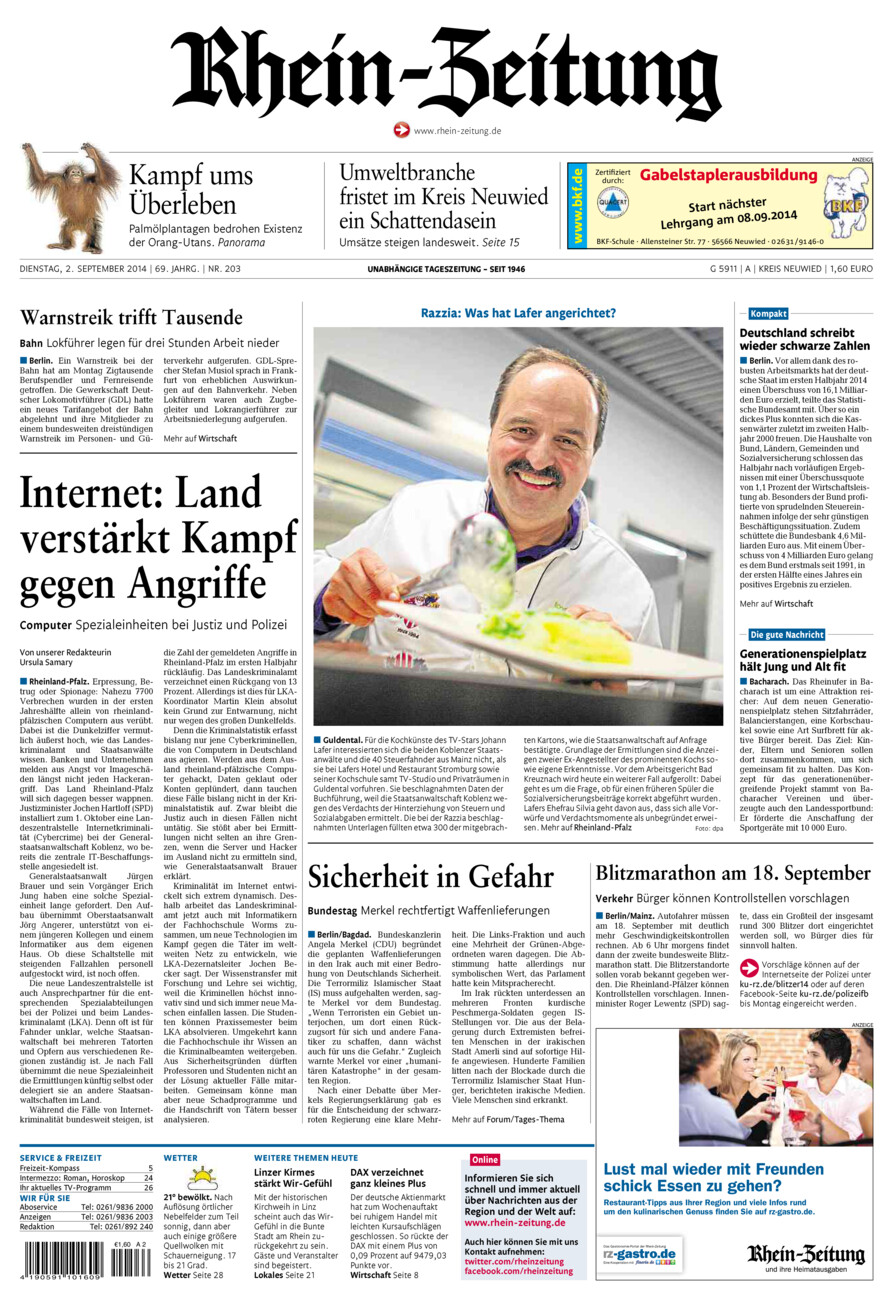 Rhein-Zeitung Kreis Neuwied vom Dienstag, 02.09.2014