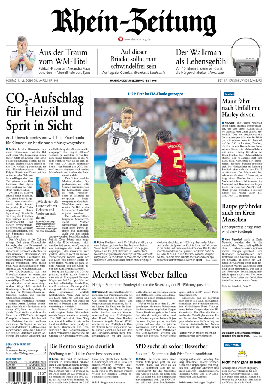 Rhein-Zeitung Kreis Neuwied vom Montag, 01.07.2019