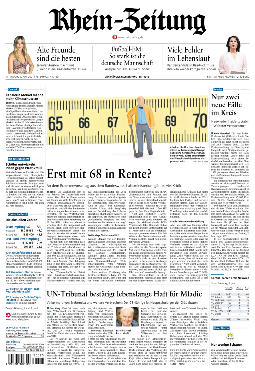 Rhein-Zeitung Kreis Neuwied vom Mittwoch, 09.06.2021
