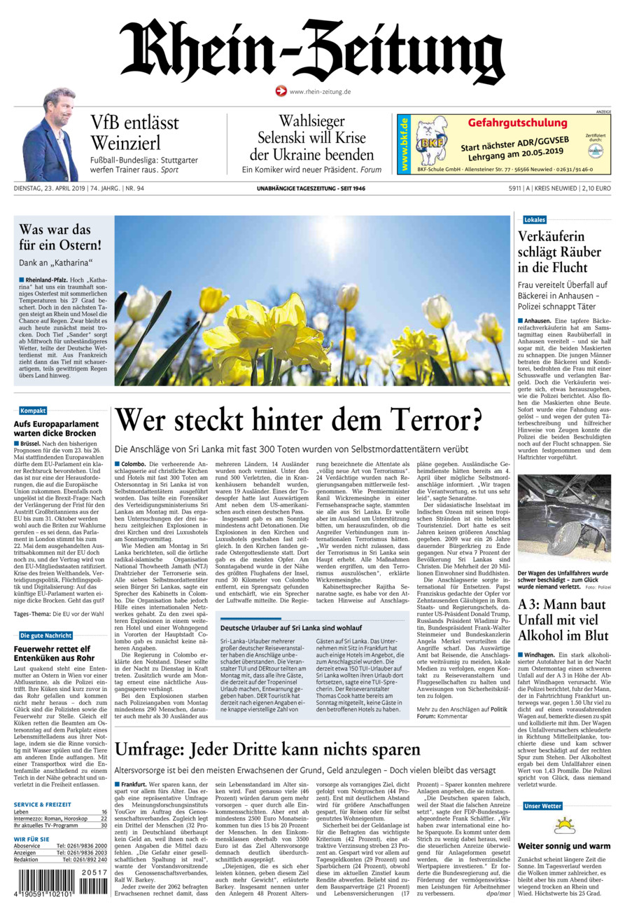 Rhein-Zeitung Kreis Neuwied vom Dienstag, 23.04.2019