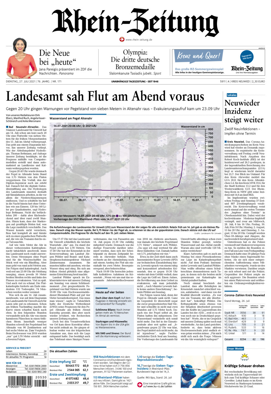 Rhein-Zeitung Kreis Neuwied vom Dienstag, 27.07.2021