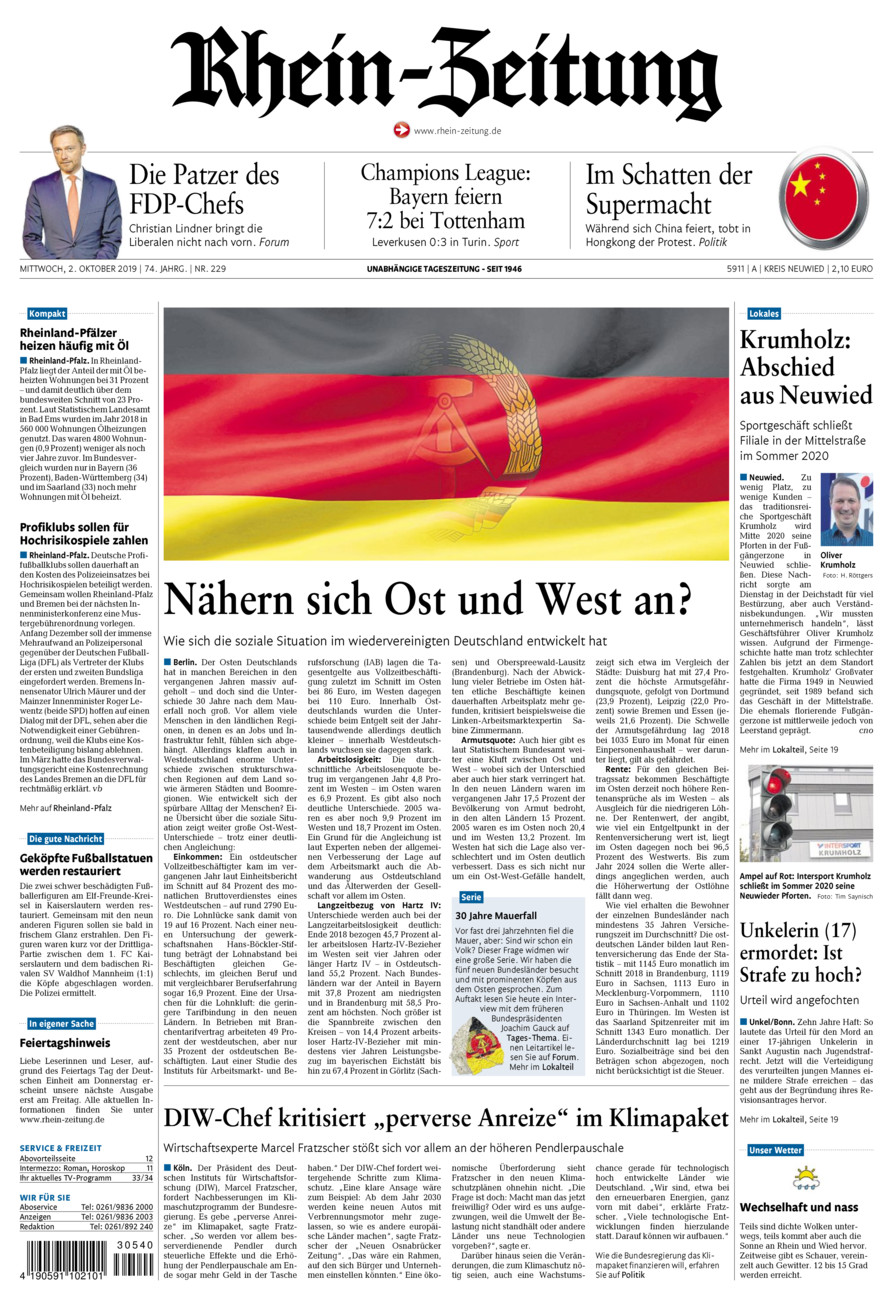 Rhein-Zeitung Kreis Neuwied vom Mittwoch, 02.10.2019