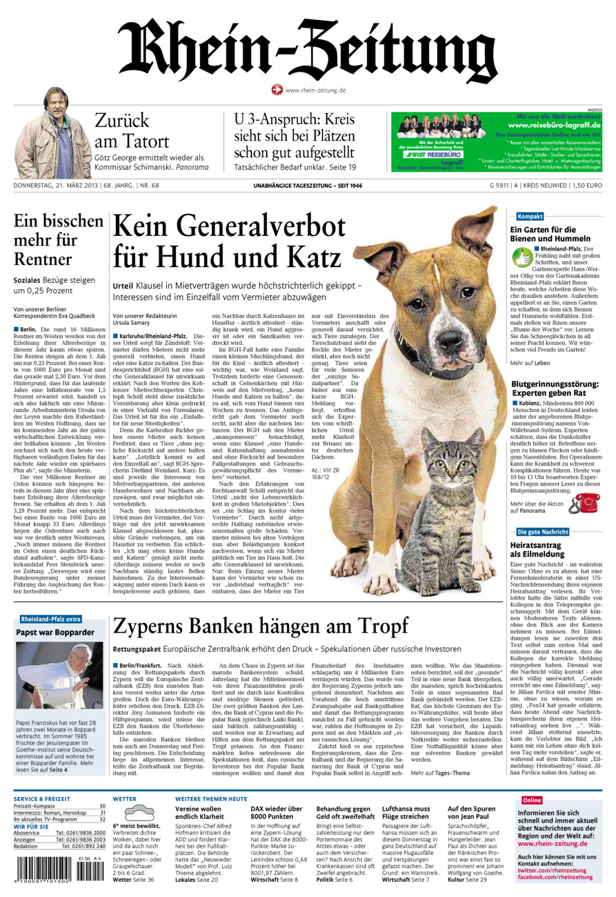 Rhein-Zeitung Kreis Neuwied vom Donnerstag, 21.03.2013