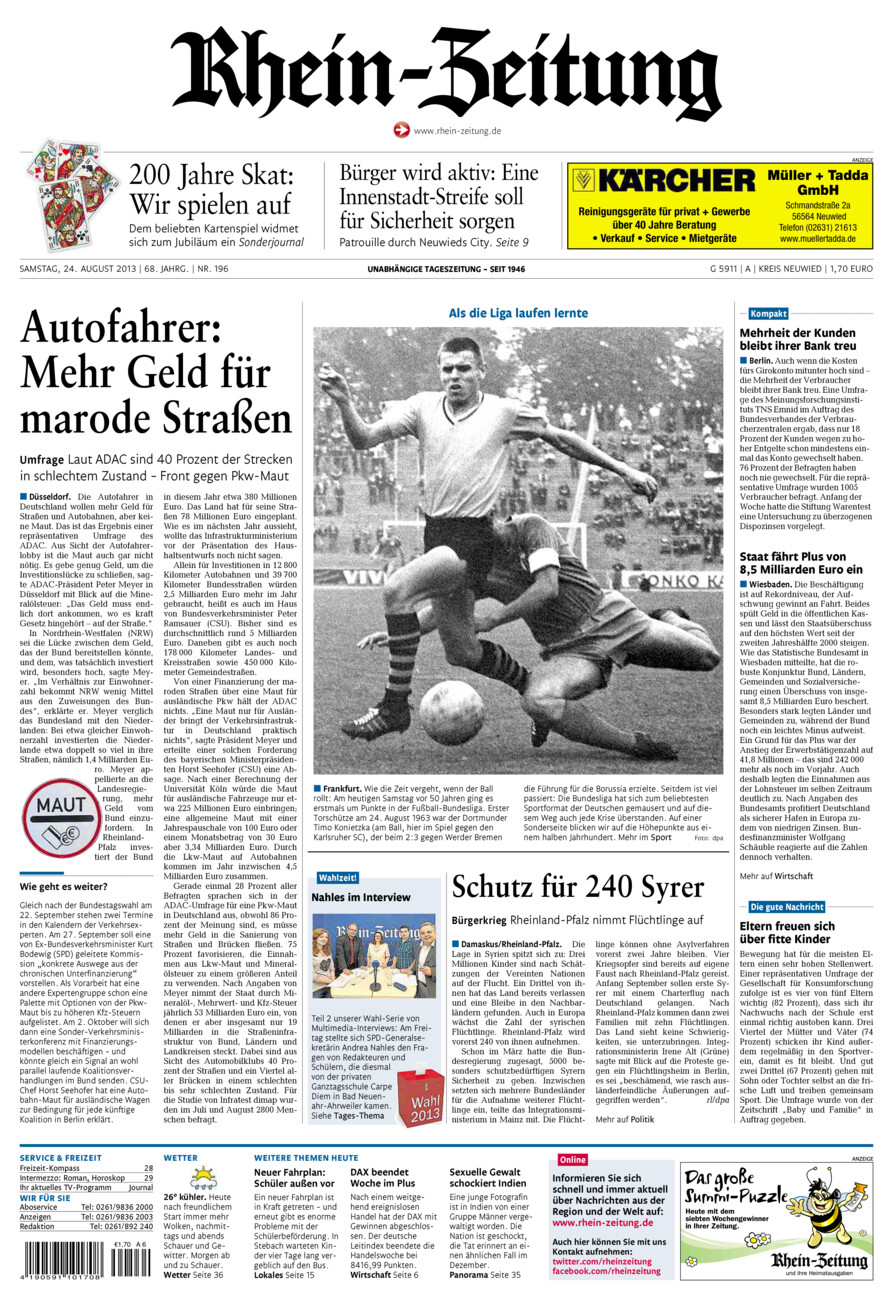 Rhein-Zeitung Kreis Neuwied vom Samstag, 24.08.2013