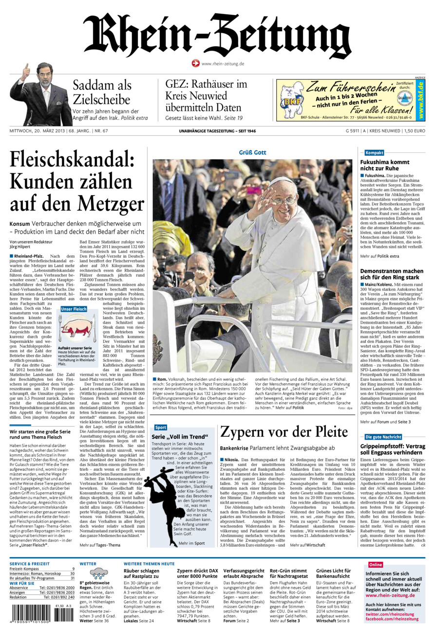 Rhein-Zeitung Kreis Neuwied vom Mittwoch, 20.03.2013