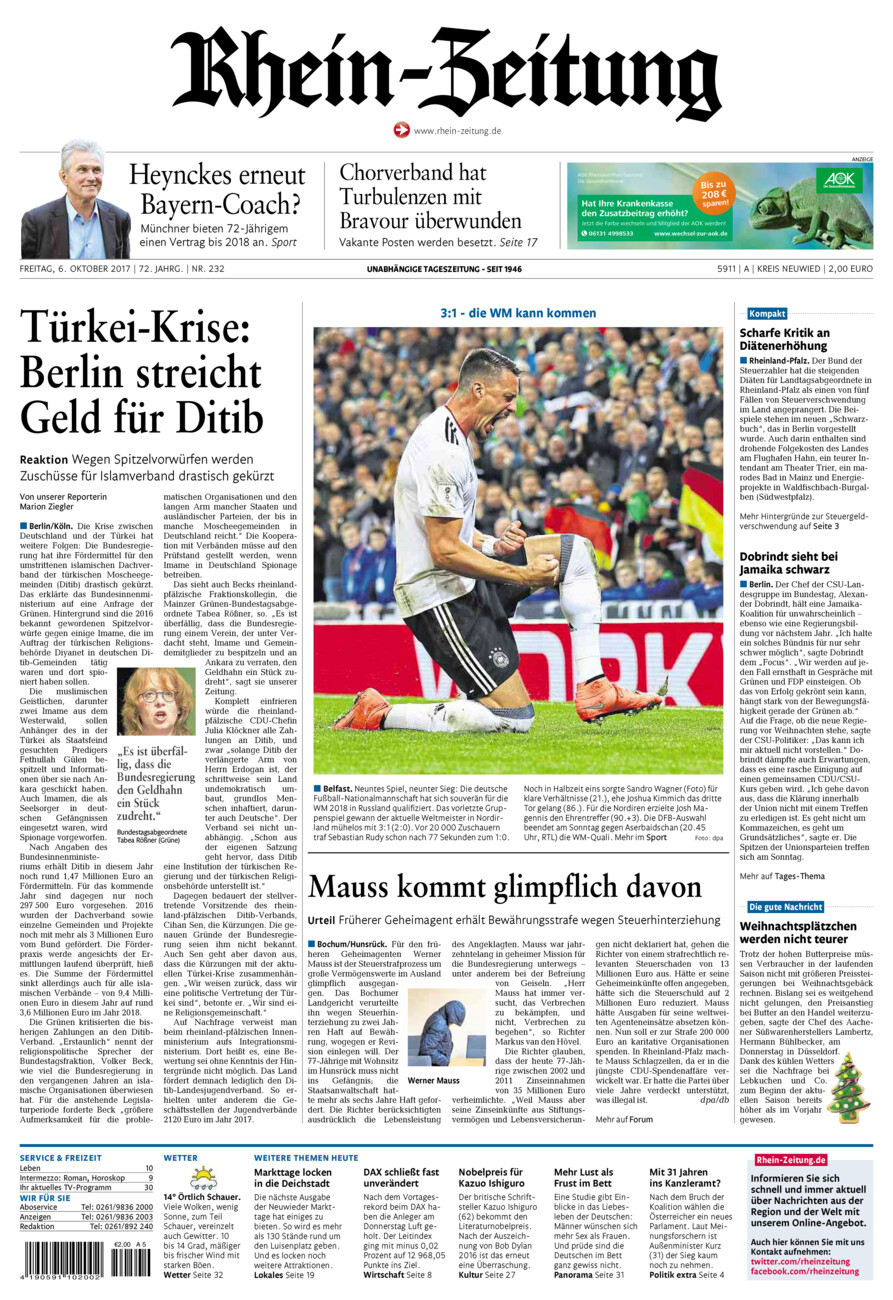 Rhein-Zeitung Kreis Neuwied vom Freitag, 06.10.2017