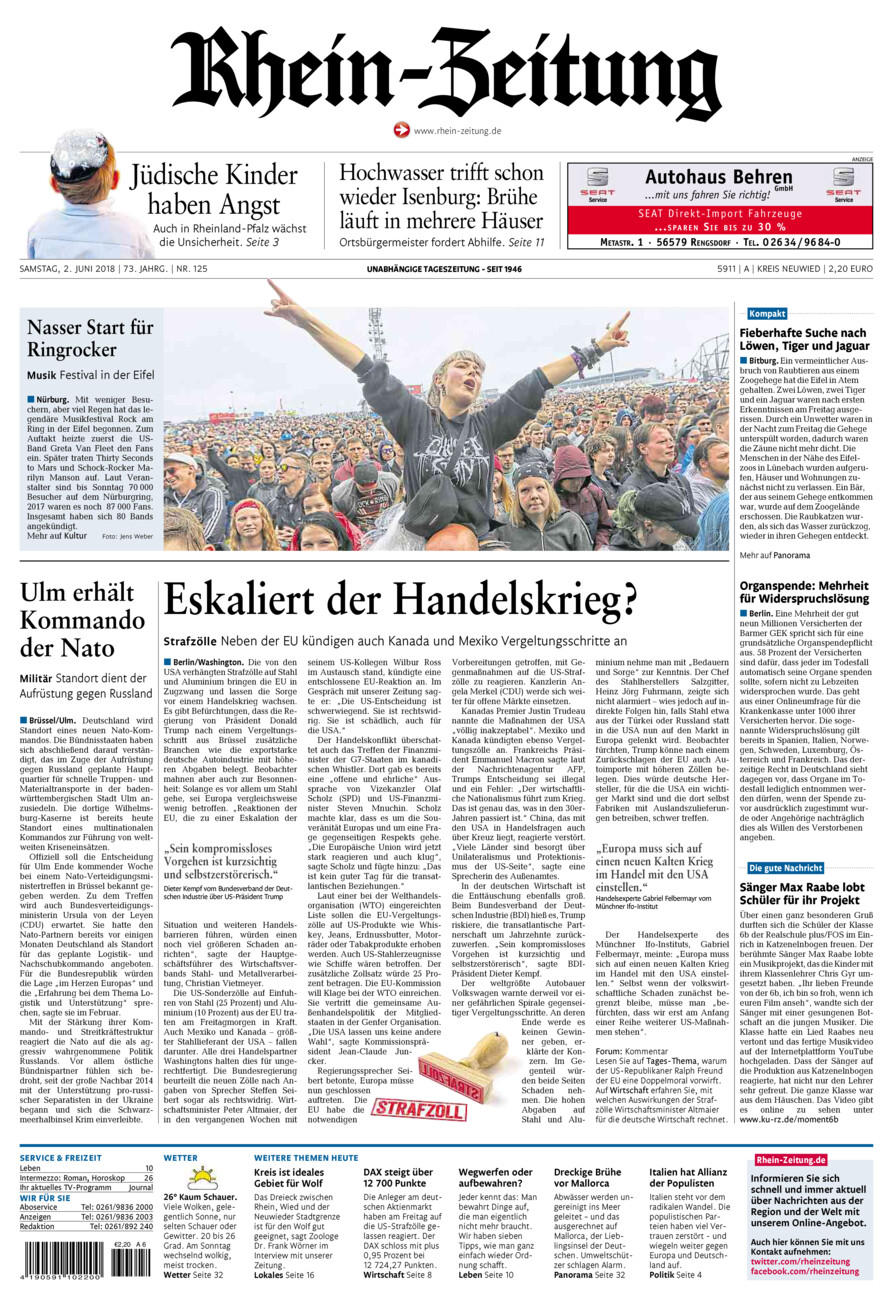 Rhein-Zeitung Kreis Neuwied vom Samstag, 02.06.2018
