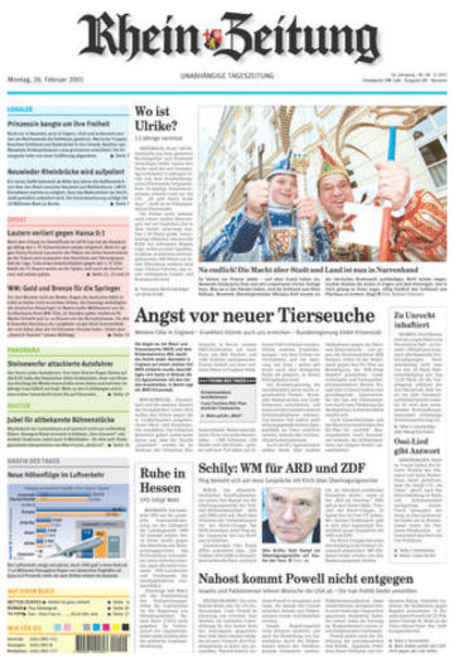 Rhein-Zeitung Kreis Neuwied vom Montag, 26.02.2001