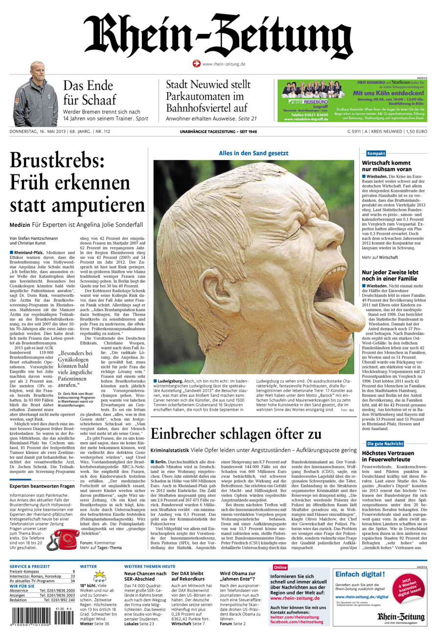 Rhein-Zeitung Kreis Neuwied vom Donnerstag, 16.05.2013