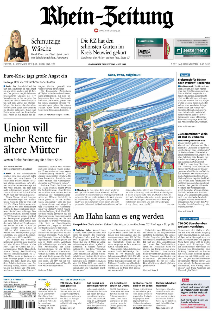 Rhein-Zeitung Kreis Neuwied vom Freitag, 07.09.2012