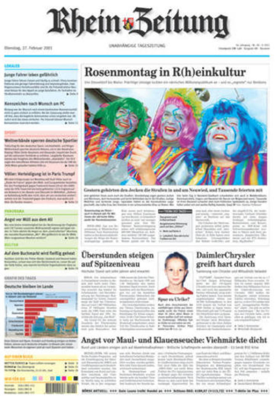Rhein-Zeitung Kreis Neuwied vom Dienstag, 27.02.2001
