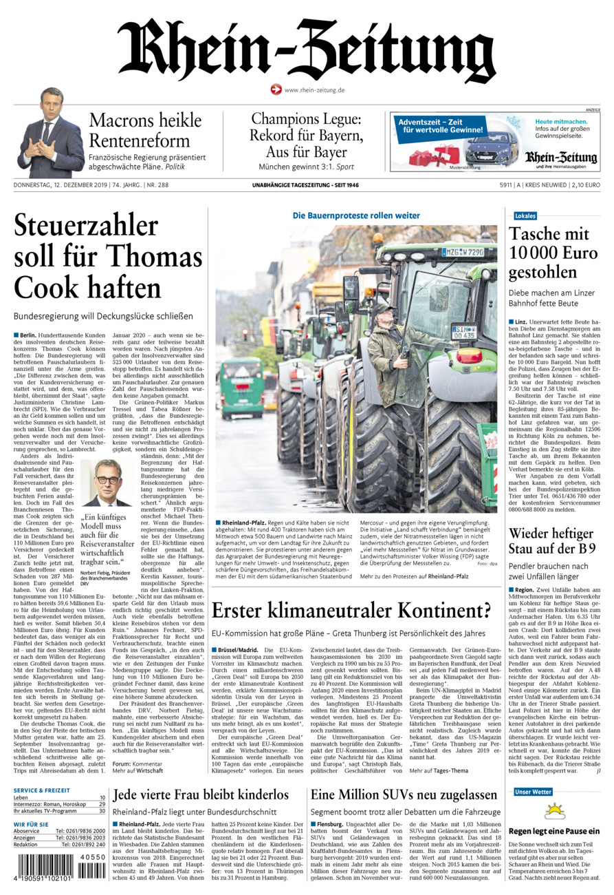 Rhein-Zeitung Kreis Neuwied vom Donnerstag, 12.12.2019
