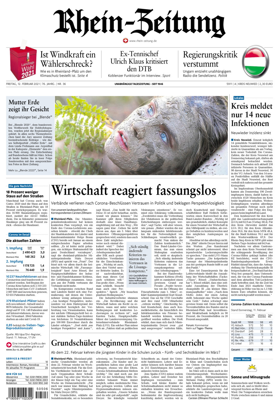 Rhein-Zeitung Kreis Neuwied vom Freitag, 12.02.2021