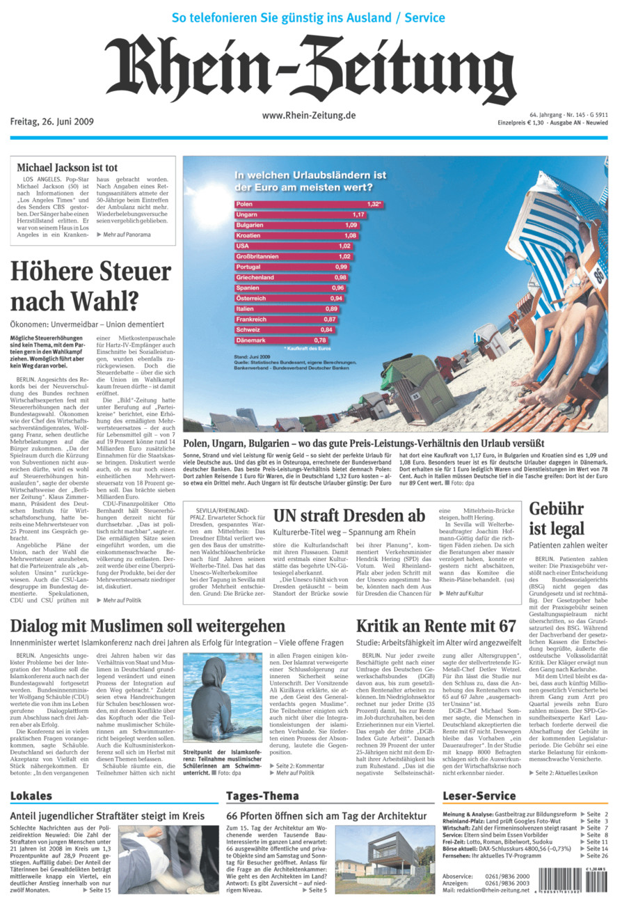 Rhein-Zeitung Kreis Neuwied vom Freitag, 26.06.2009