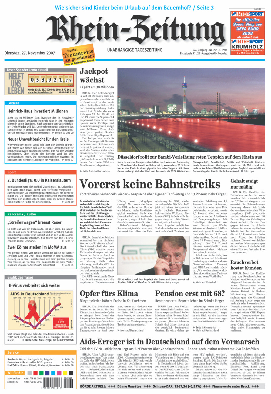 Rhein-Zeitung Kreis Neuwied vom Dienstag, 27.11.2007