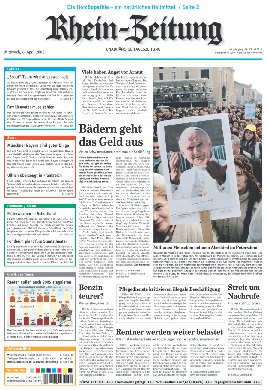Rhein-Zeitung Kreis Neuwied vom Mittwoch, 06.04.2005
