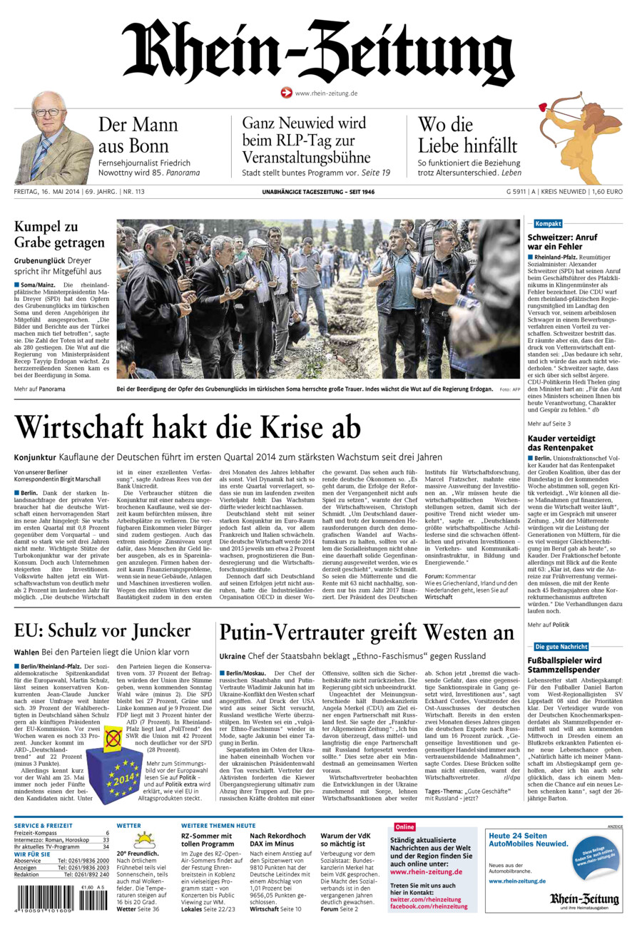 Rhein-Zeitung Kreis Neuwied vom Freitag, 16.05.2014