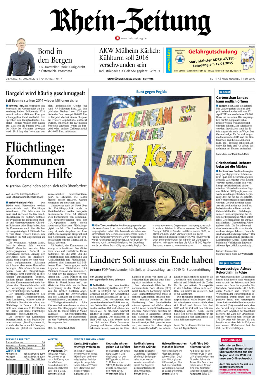 Rhein-Zeitung Kreis Neuwied vom Dienstag, 06.01.2015