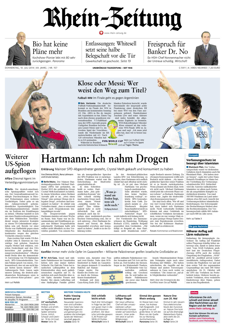 Rhein-Zeitung Kreis Neuwied vom Donnerstag, 10.07.2014