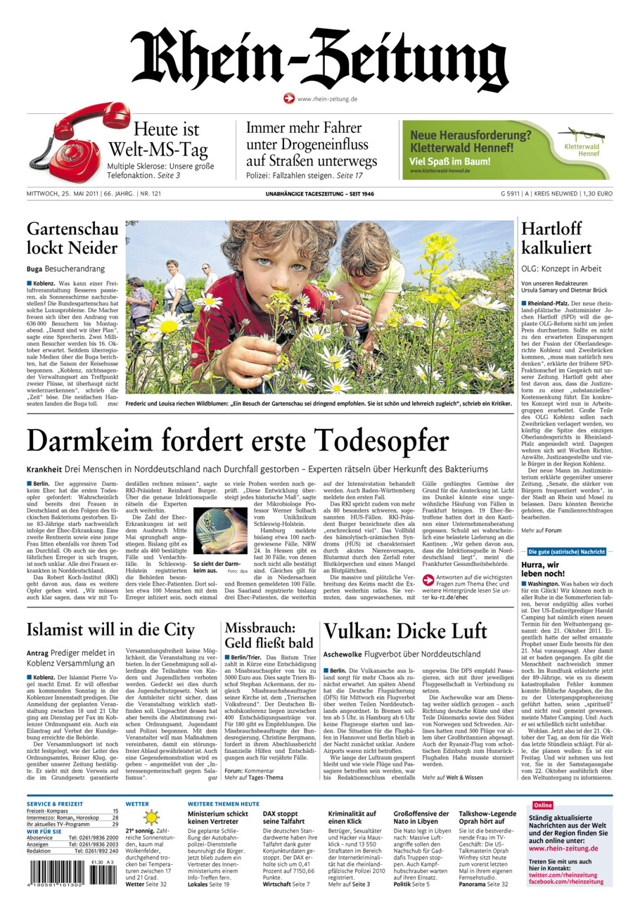 Rhein-Zeitung Kreis Neuwied vom Mittwoch, 25.05.2011