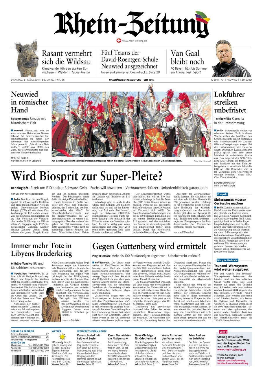 Rhein-Zeitung Kreis Neuwied vom Dienstag, 08.03.2011