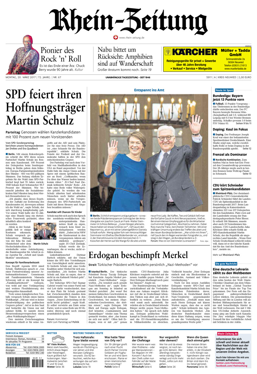 Rhein-Zeitung Kreis Neuwied vom Montag, 20.03.2017