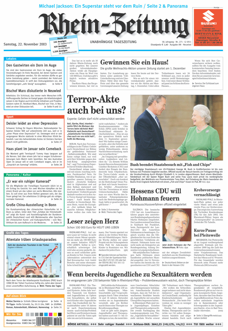 Rhein-Zeitung Kreis Neuwied vom Samstag, 22.11.2003