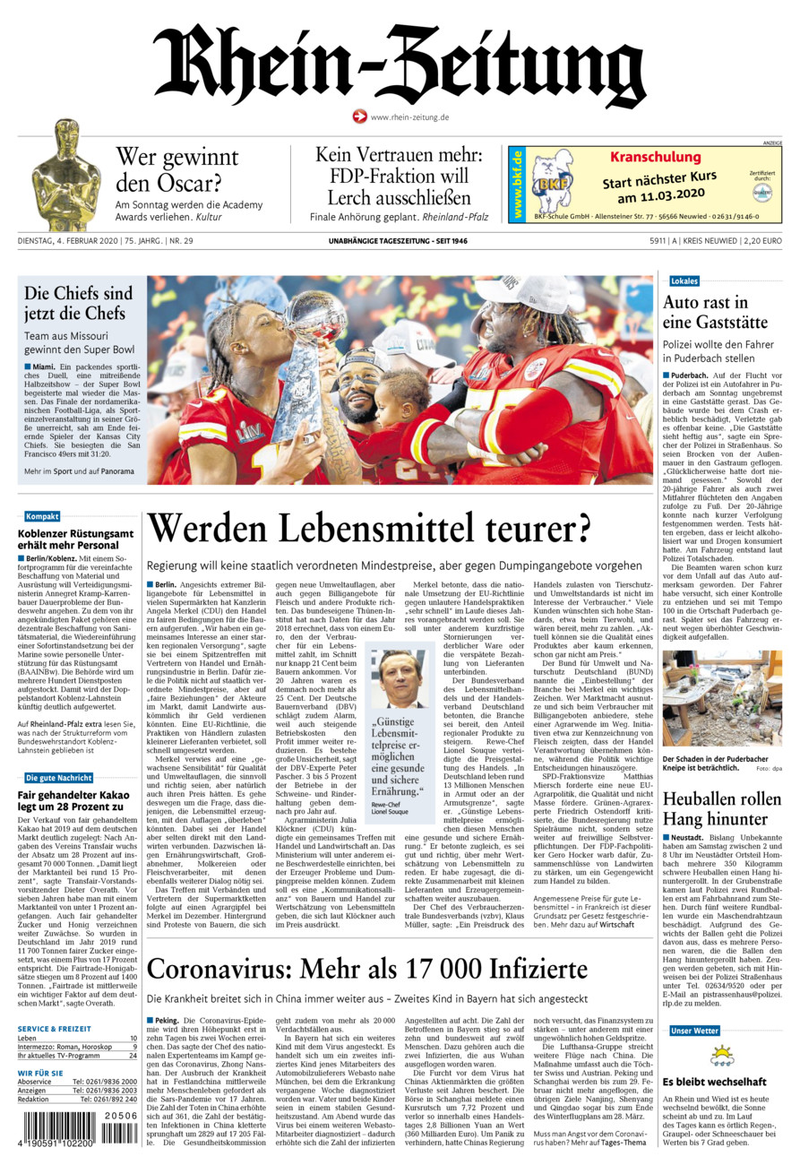 Rhein-Zeitung Kreis Neuwied vom Dienstag, 04.02.2020