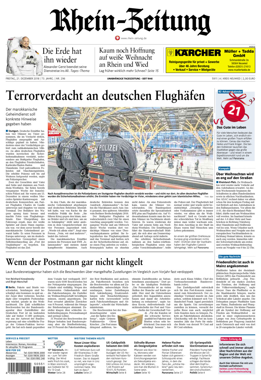 Rhein-Zeitung Kreis Neuwied vom Freitag, 21.12.2018
