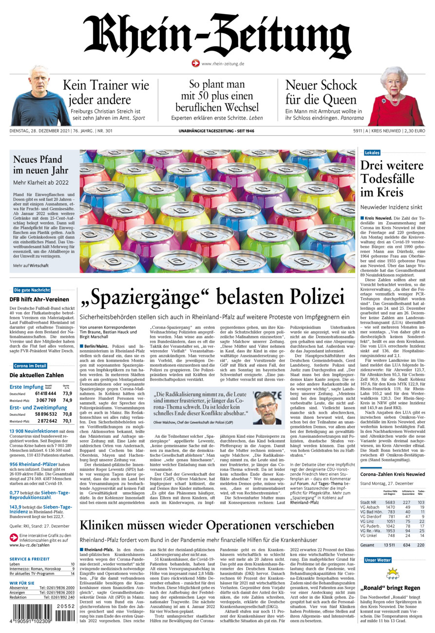 Rhein-Zeitung Kreis Neuwied vom Dienstag, 28.12.2021