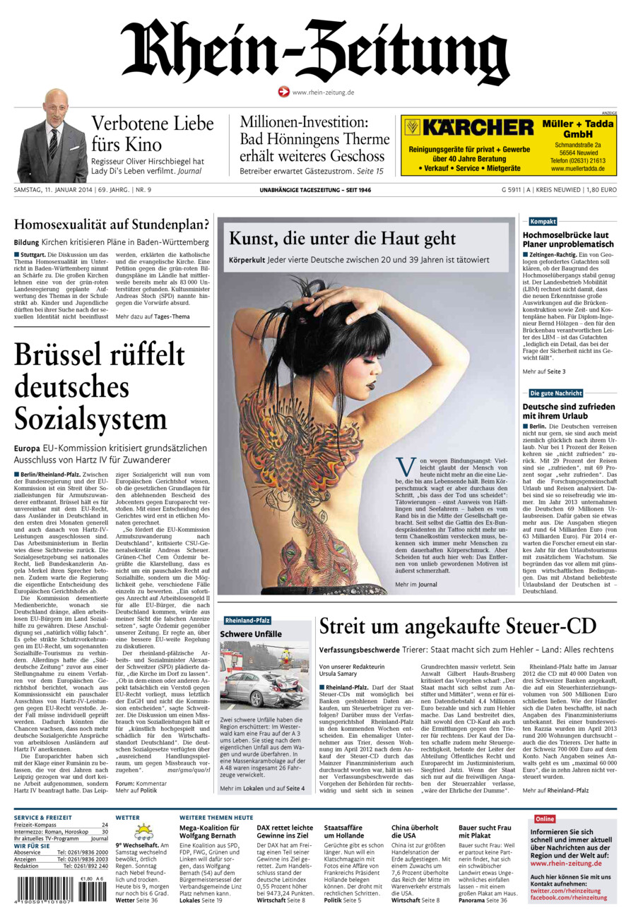 Rhein-Zeitung Kreis Neuwied vom Samstag, 11.01.2014