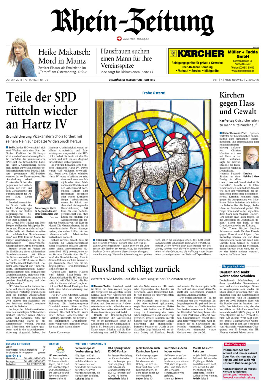 Rhein-Zeitung Kreis Neuwied vom Samstag, 31.03.2018