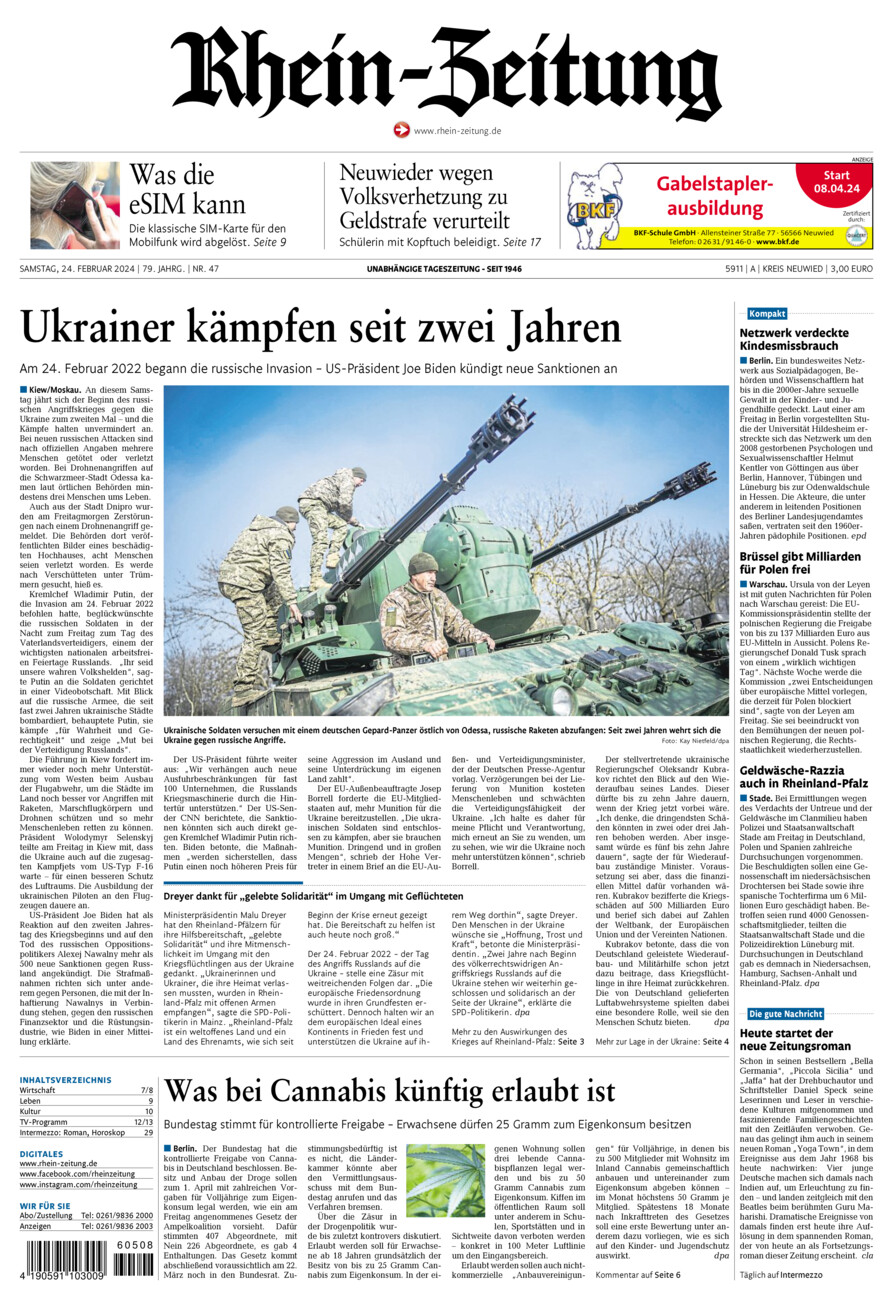 Rhein-Zeitung Kreis Neuwied vom Samstag, 24.02.2024